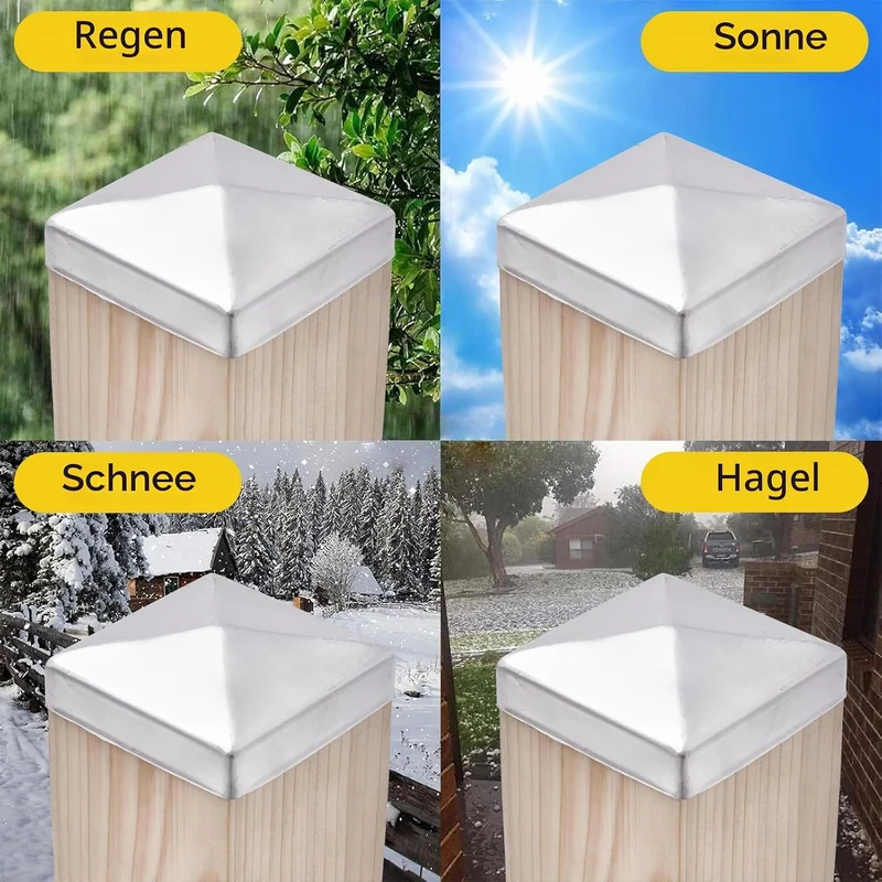 10 Stück Pfostenkappen 8x8cm, Zaunpfosten Kappen für Holzpfosten, Abdeckkappen für Zaunpfosten, Pfos