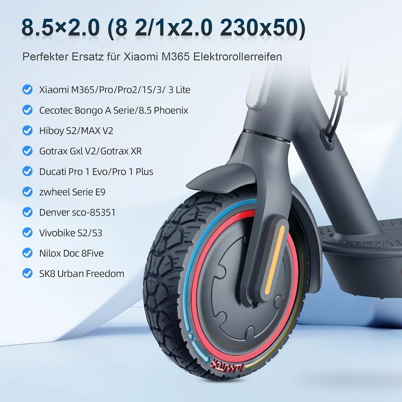 8,5×2,0(230×50) Vollgummireifen 8 2/1x2,0 Ersatzreifen 50/75-6,1 Reifen E Scooter Solide Reifen für