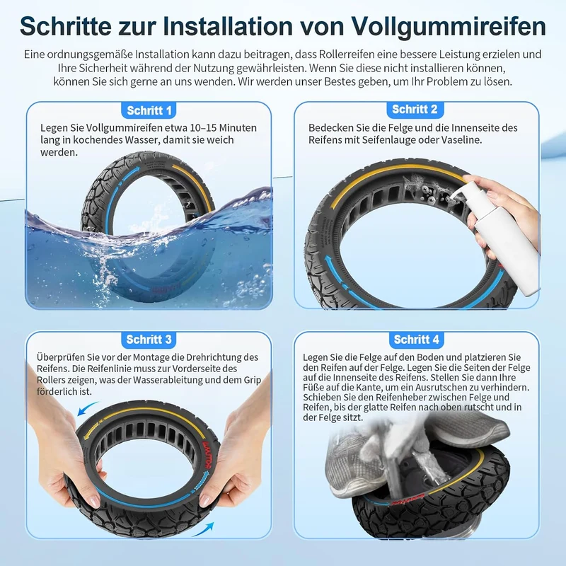 8,5×2,0(230×50) Vollgummireifen 8 2/1x2,0 Ersatzreifen 50/75-6,1 Reifen E Scooter Solide Reifen für