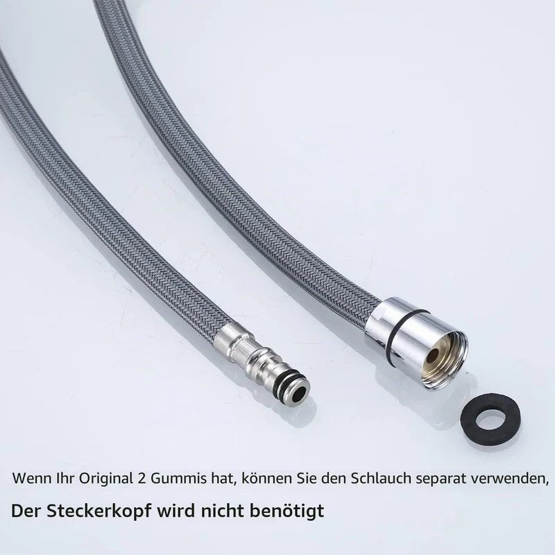 Ersatzschlauch für Küchenarmatur, ausziehbar, 1,5 m Grau 1.5 meters, Grau 1.5 meters