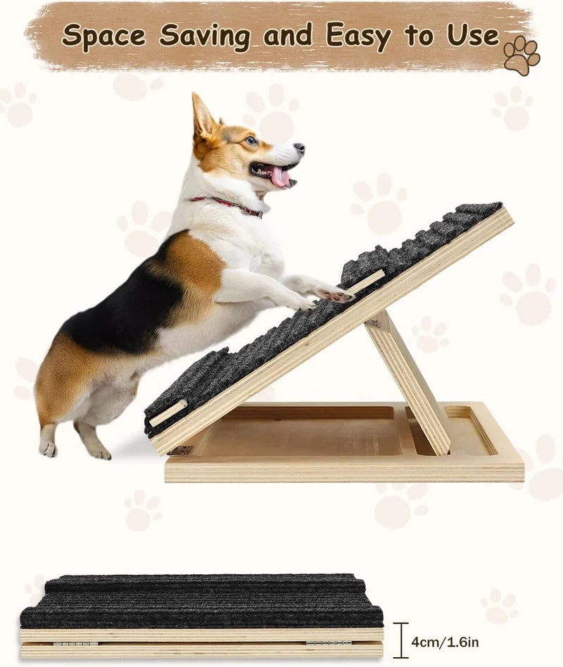 Okydoky Klappbare Hundetreppe Mit Block 40cm 2Packs für kleine/mittlere Hunde&Katzen DB-40cm-2p, DB-