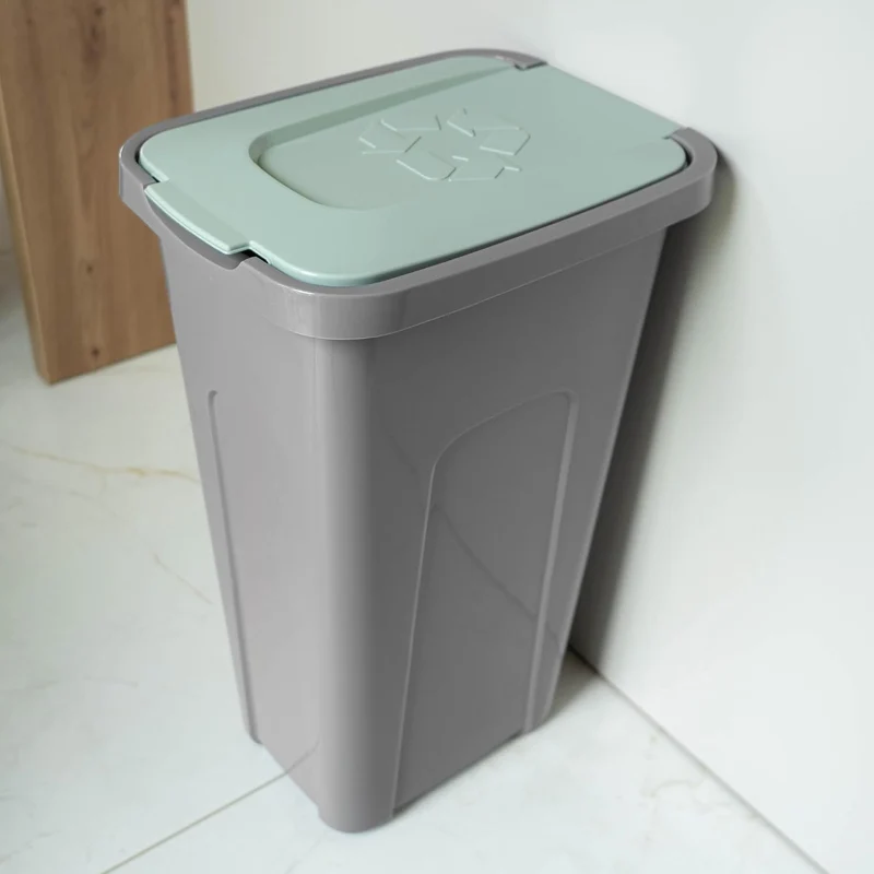 KADAX Mülleimer für Abfalltrennung 30L, Robuster Abfallbehälter mit Luftdichtem Klappdeckel, Müllbeh