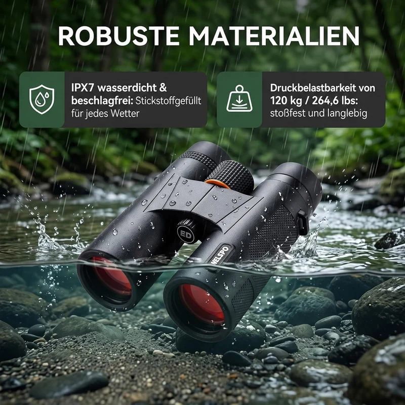 WELSPO Wasserdichtes Fernglas für Vogelbeobachtung, Reisen, Sternbeobachtung und Jagd