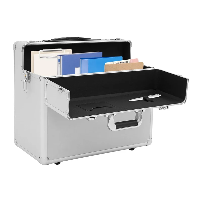 Pilotenkoffer 48,5×23×39 cmRollbarer Aktenkoffer mit Teleskopstange Rollen & Kombinationsschloss Sic