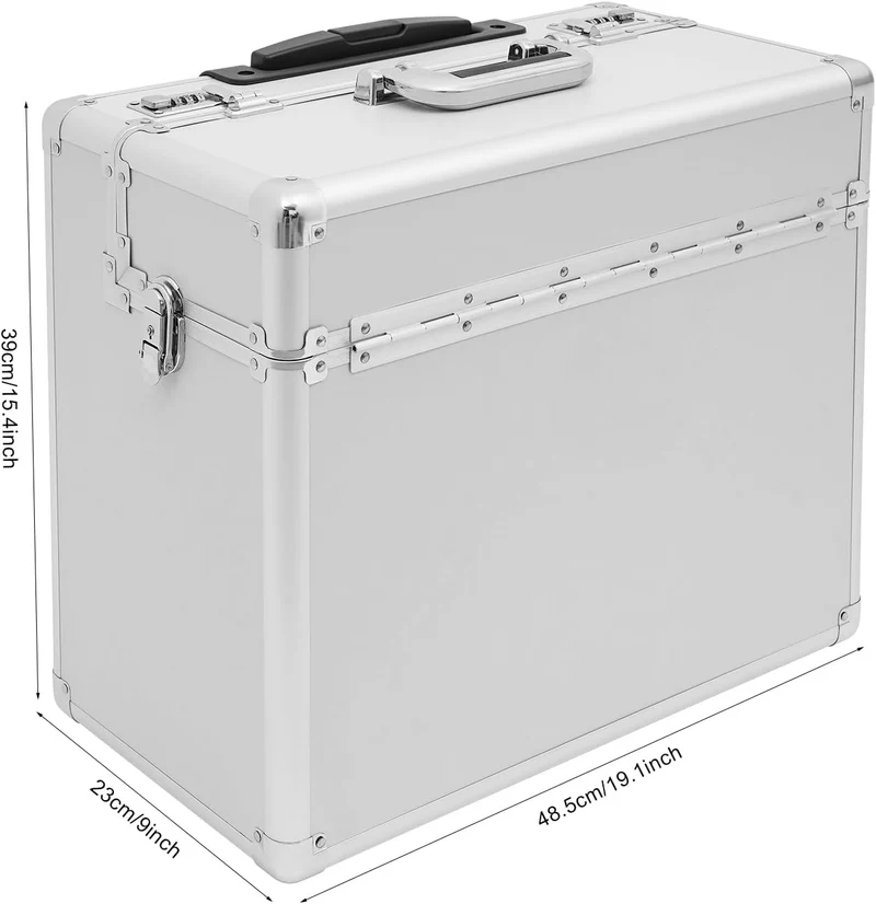 Pilotenkoffer 48,5×23×39 cmRollbarer Aktenkoffer mit Teleskopstange Rollen & Kombinationsschloss Sic