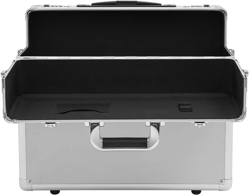 Pilotenkoffer 48,5×23×39 cmRollbarer Aktenkoffer mit Teleskopstange Rollen & Kombinationsschloss Sic