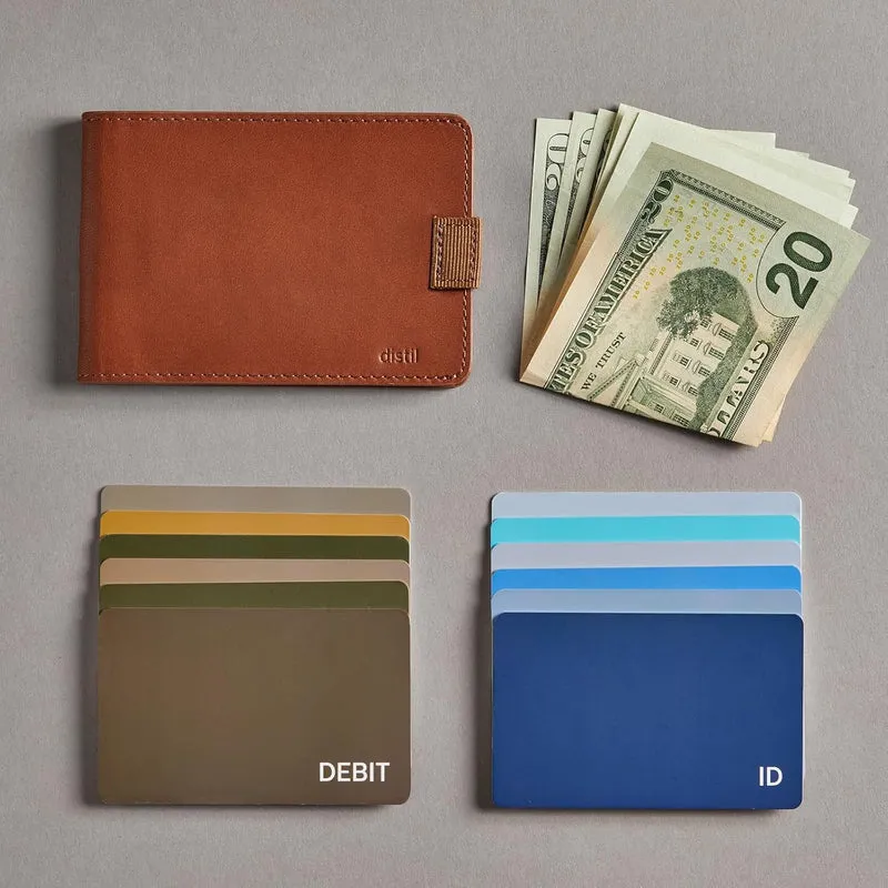 Distil Union Wally | Slim Bifold Wallets for Men - Minimalistische Bifold Wallets mit Geldklammer Br