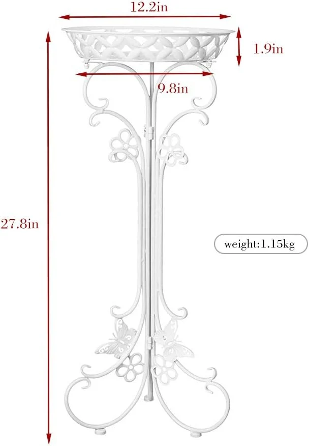 Blumenständer Schwarz,Pflanzenständer Weiss,blumenstand Metall, 2er Set - Pflanzenständer für Blumen