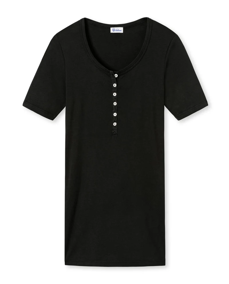 Schiesser Revival, Da-Shirt Berta, Kurzarm, KL 36 Schwarz, 36 Schwarz