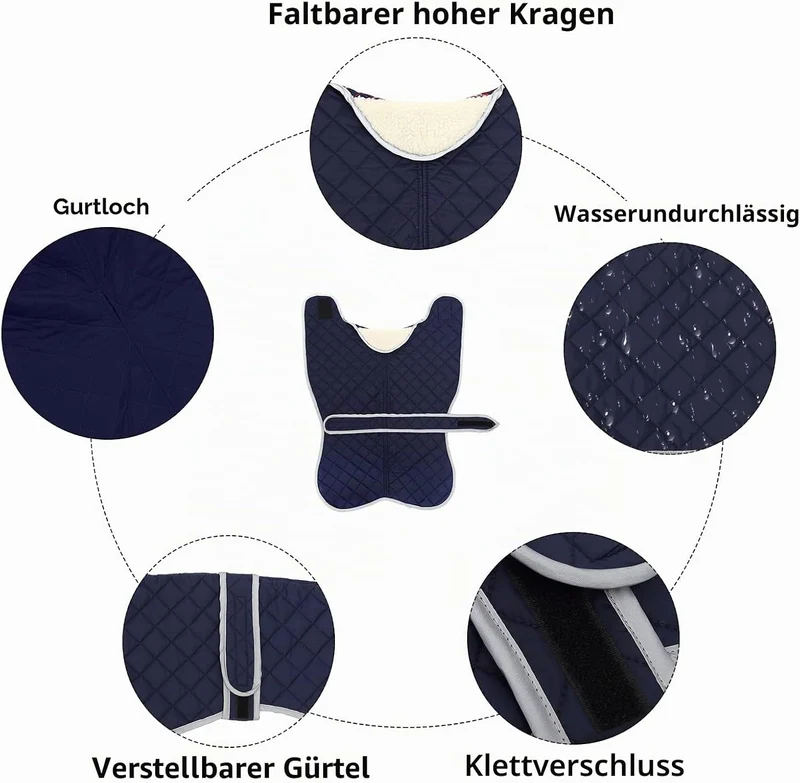 Geyecete - Windhund Warmer wintermantel, Hundemantel mit Dickes Steppfutter, verstellbaren Outdoor H