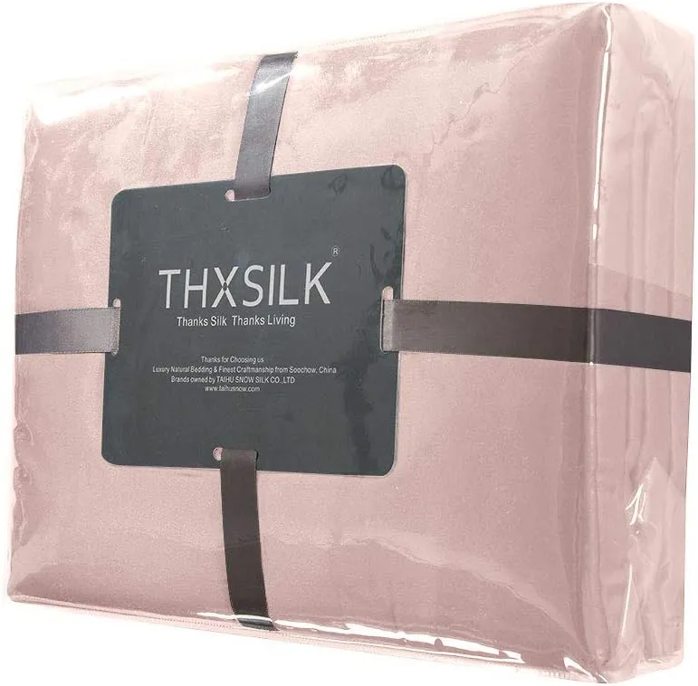 THXSILK Seide Spannbettlaken Spannbetttücher Seide Bettlaken 100% Maulbeerseide 19 Momme mit Rundumg
