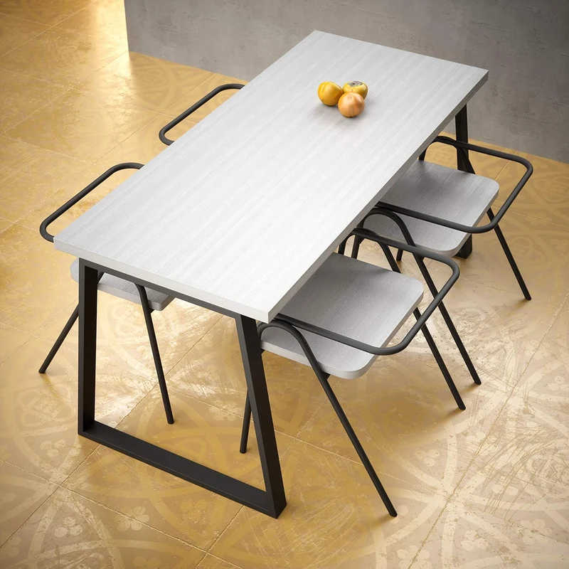 sossai® Trapez Tischkufen aus Stahl (pulverbeschichtet) TKG6 | Industrial Design | Farbe: Schwarz |