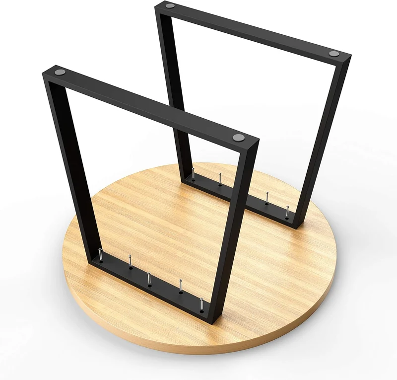 sossai® Trapez Tischkufen aus Stahl (pulverbeschichtet) TKG6 | Industrial Design | Farbe: Schwarz |
