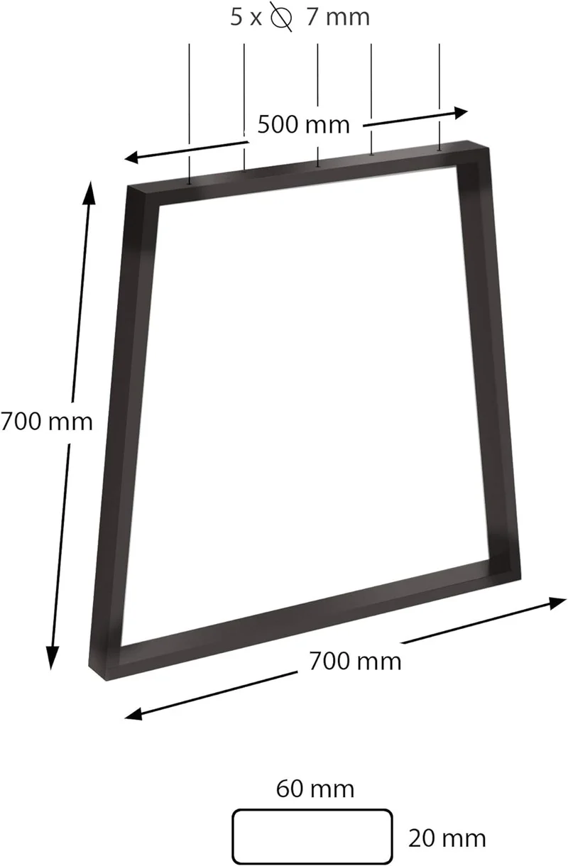 sossai® Trapez Tischkufen aus Stahl (pulverbeschichtet) TKG6 | Industrial Design | Farbe: Schwarz |