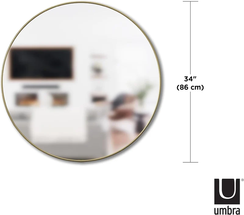 Umbra Hubba Wandspiegel - Runder Spiegel und Wanddeko für Diele, Badezimmer, Wohnzimmer und Mehr, 86