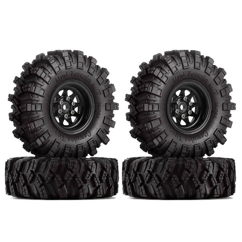INJORA 1.0 RC Beadlock Rad Schlamm Reifen Set Deep Dish 1, 0 Räder für Axial SCX24 FCX24 FCX18 Gladi