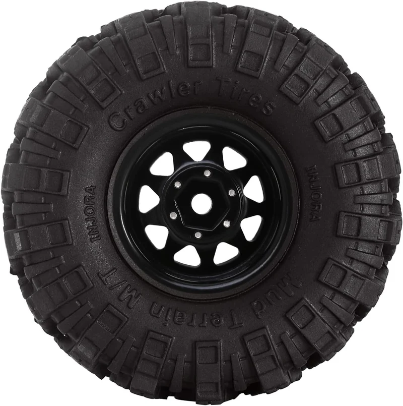 INJORA 1.0 RC Beadlock Rad Schlamm Reifen Set Deep Dish 1, 0 Räder für Axial SCX24 FCX24 FCX18 Gladi