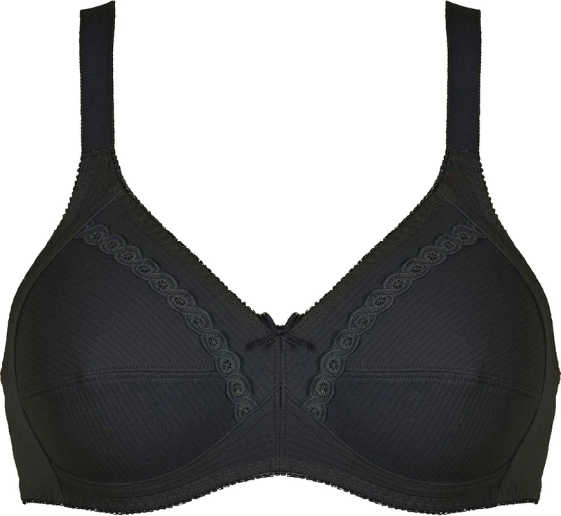 Naturana Frauen Soft Cup 100% Baumwolle Everyday Bra 86545 Schwarz, Weiss oder Haut A Schwarz, A Sch