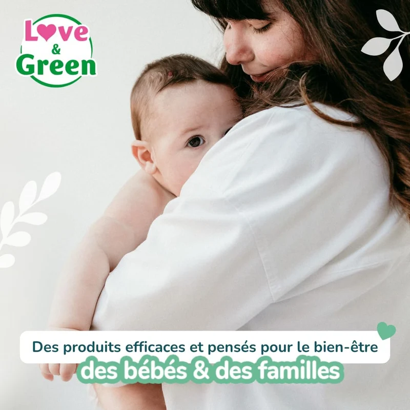 Love & Green Baby-Windeln, hypoallergen Gr. 1 x 138 stk. Taille 1 (138 Unité), Taille 1 (138 Unité)