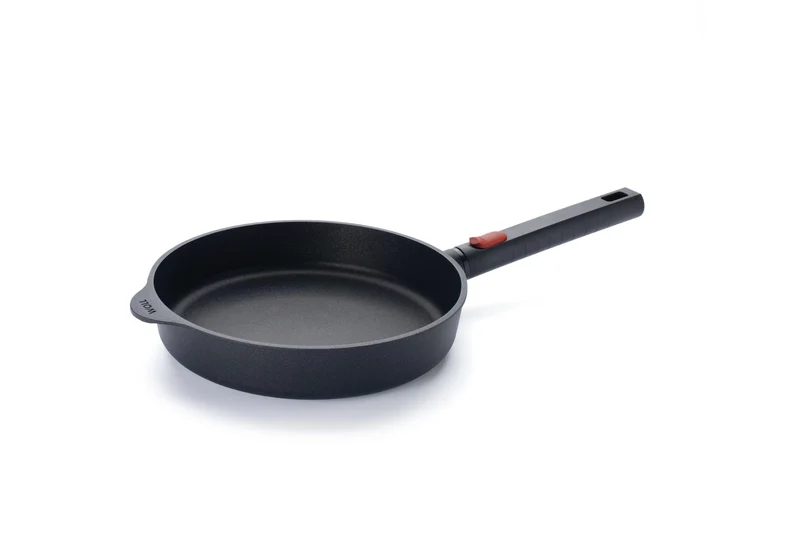 Woll Eco Logic QXR Guss-Flachpfanne - Induktiv -, Ø 24 cm, 5 cm hoch, mit abnehmbaren Stiel - Geeign