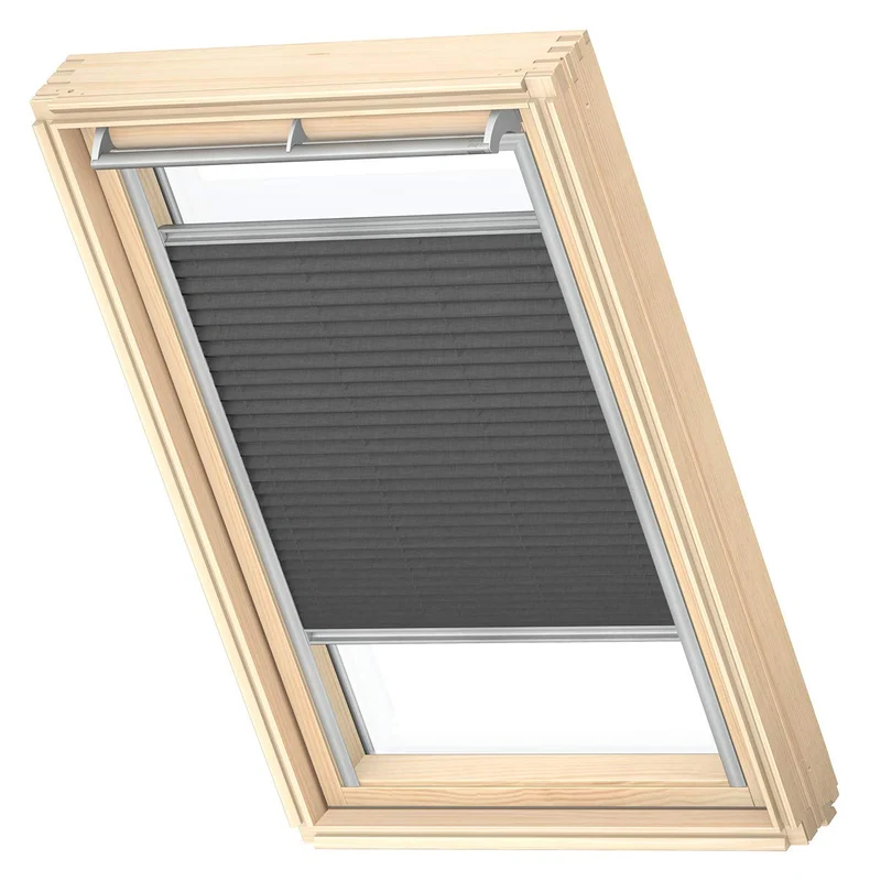 VELUX Original Dachfenster Plissee für F06, Graphit, mit Grauer Führungsschiene