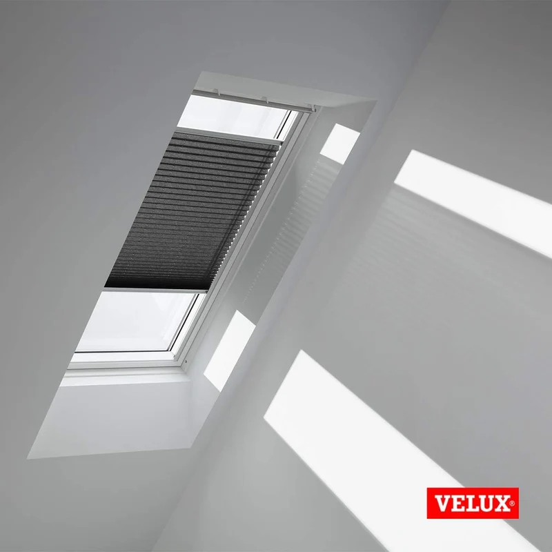 VELUX Original Dachfenster Plissee für F06, Graphit, mit Grauer Führungsschiene