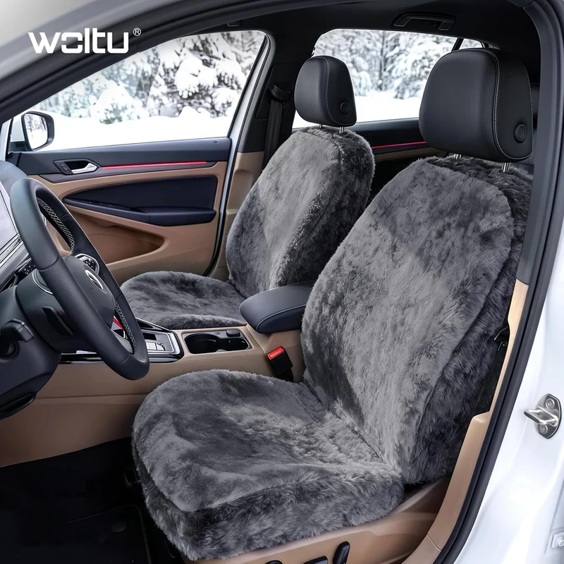 WOLTU AS7335dgr-2 Lammfellbezug Auto Sitzbezug Echtlammfell Vollbezug Vordersitzbezug universal Grös