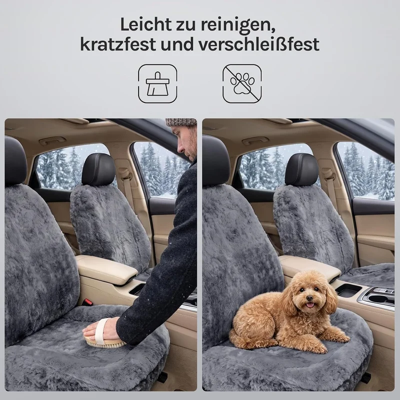 WOLTU AS7335dgr-2 Lammfellbezug Auto Sitzbezug Echtlammfell Vollbezug Vordersitzbezug universal Grös