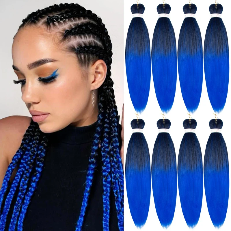 Pre-stretched Braiding Hair Professional Easy Crochet Braid Hair 26 Inch 8 Packs Hot Water Setting S