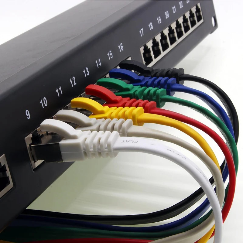 1aTTack.de 3m - 7-Farben - 7 Stück Cat7 Flachkabel Netzwerkkabel Cat 7 Rohkabel Gigabit Lan (10Gbit/