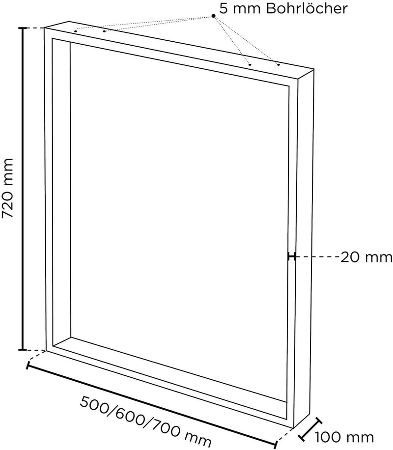sossai® XXL Stahl Tischkufen TKK3 | Rahmenprofil: 100 mm x 20 mm | Breite 50 cm x Höhe 72 cm | Farbe