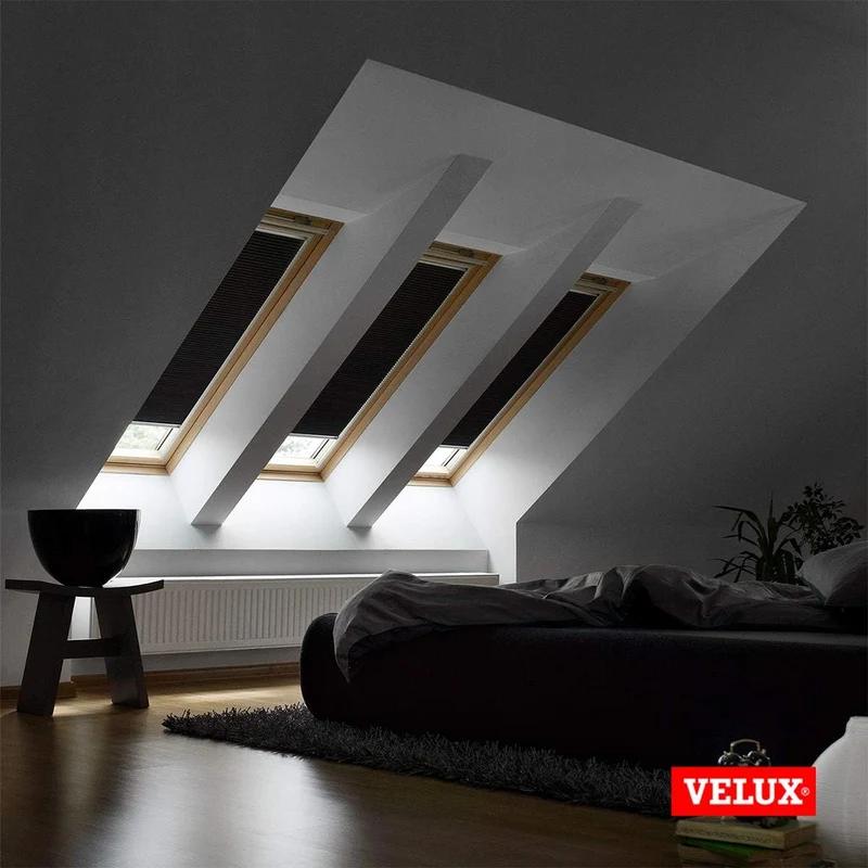 VELUX Original Wabenplissee, M08, Weiss, mit Grauer Führungsschiene M08 Weiss, M08 Weiss