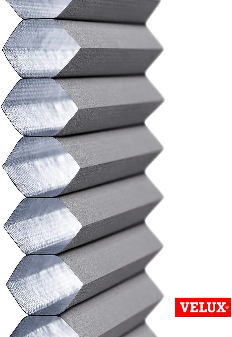 VELUX Original Wabenplissee, M08, Weiss, mit Grauer Führungsschiene M08 Weiss, M08 Weiss