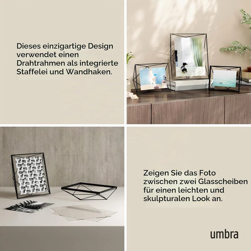 Umbra Prisma 20.3x25.4 cm Bilderrahmen - Wand- und Tisch Fotorahmen für Bilder, Kunstdrucke, Illustr