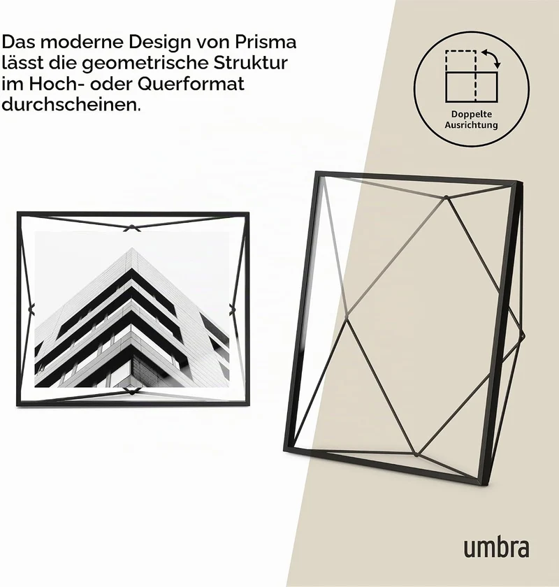 Umbra Prisma 20.3x25.4 cm Bilderrahmen - Wand- und Tisch Fotorahmen für Bilder, Kunstdrucke, Illustr
