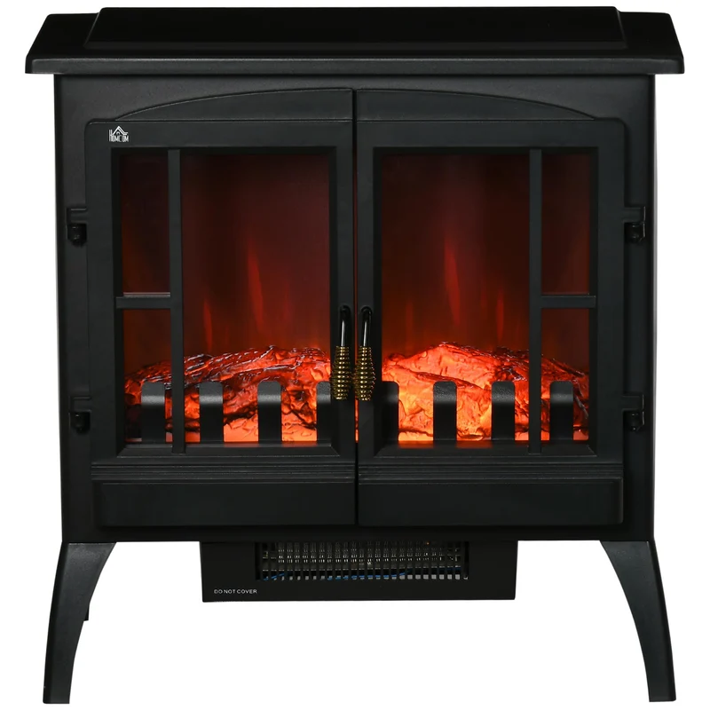 HOMCOM LED Elektrokamin 1000/2000W Standkamin mit Flammeneffekt Innenraumheizung mit Heizung Kaminof