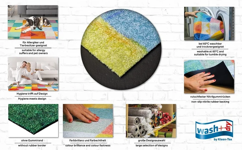 wash+dry Fussmatte Cosmic Colours 70x120 cm, Innen und aussen, waschbar, Bunt 70x120cm, 70x120cm