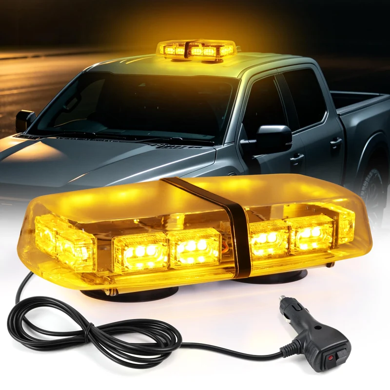ROUTEKING 36 LED Warnleuchte - 12/24V Rundumkennleuchte Warnlicht 7 Modi Light Mit Super Magnetfuss,