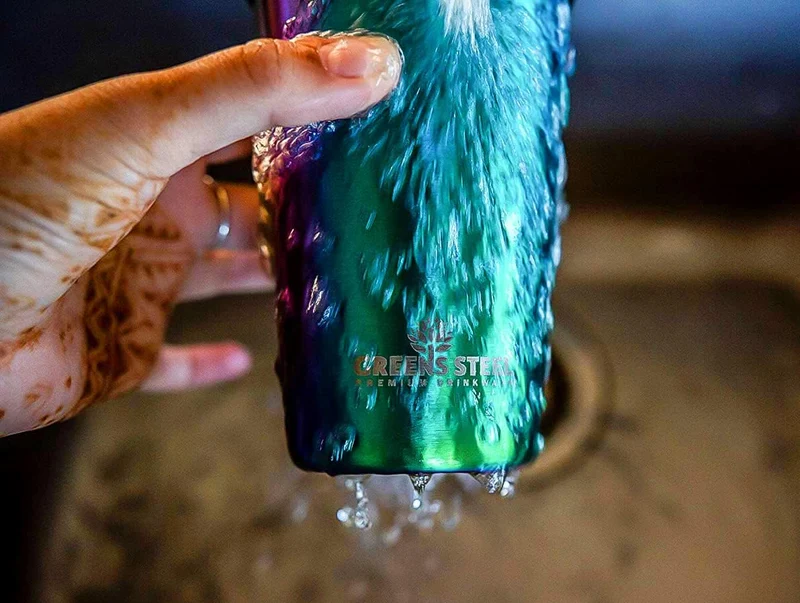 Greens Steel Edelstahlbecher - Regenbogen, 475ml I Stapelbares & wiederverwendbares Trinkset I für B
