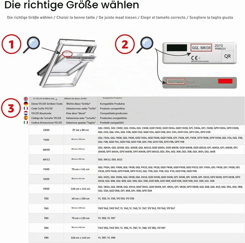 VELUX Original Sichtschutz-Rollo mit Haken (RHL), CK04, C04, CK02, C02, CK01, C01, Beige CK04, C04,