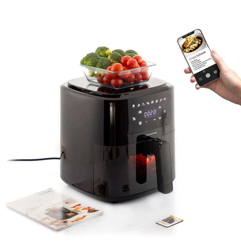 InnovaGoods® Heissluftfriteuse 5L, airfryer 1500W mit +100 Rezepten in DE, heissluftfriteuse mit int