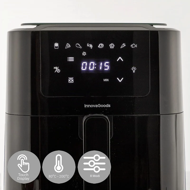 InnovaGoods® Heissluftfriteuse 5L, airfryer 1500W mit +100 Rezepten in DE, heissluftfriteuse mit int