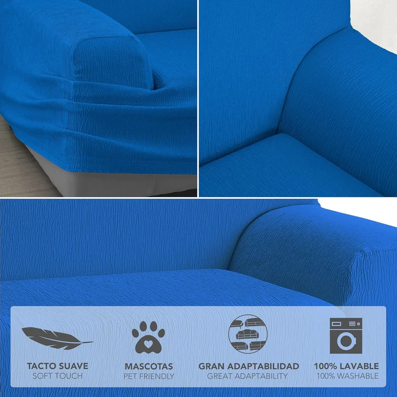Martina Home Elastischer Sofabezug Modell Emilia 2 Plätze Königsblau (Azul ELÉCTRICO) 2 Sitzer König