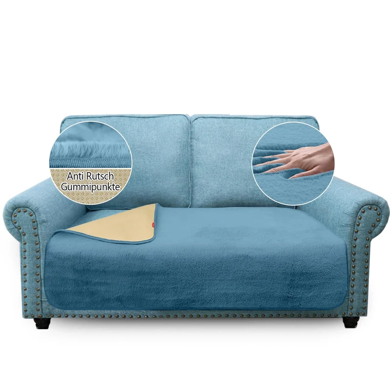 Granbest Luxus Dicken Sofa Kissenbezüge ähnlich Kaninchenfell Stilvolle Plüsch 750GSM Sitzbezüge für