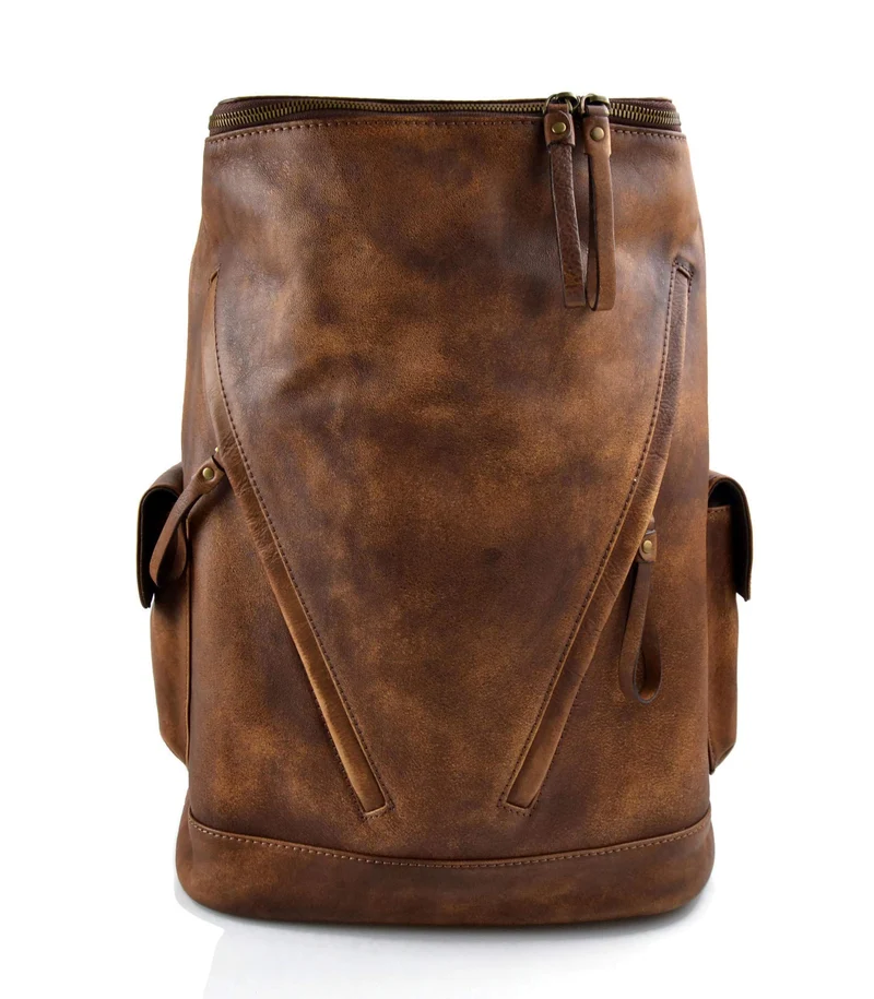 Leder rucksack braun gewaschen leder rucksack damen herren reisetasche kalbsleder rucksack vintage l