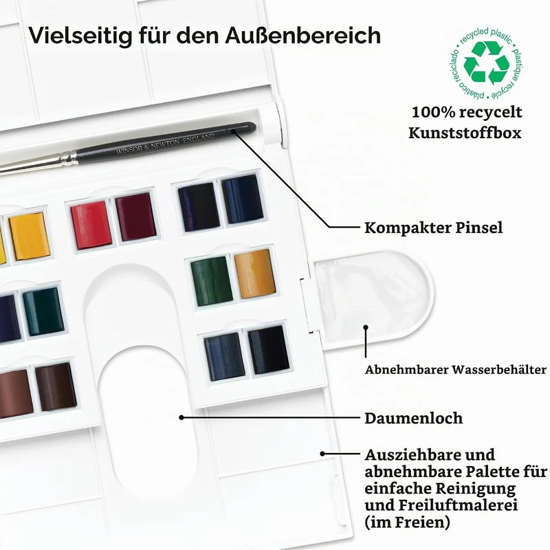 Winsor & Newton 0190553 Professional Aquarellfarbe, lebendige Wasserfarben in Künstlerqualität, hohe