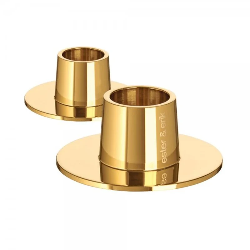 ester & erik Candleholders medium, Gold, Shiny, 2 Stück [Set]
