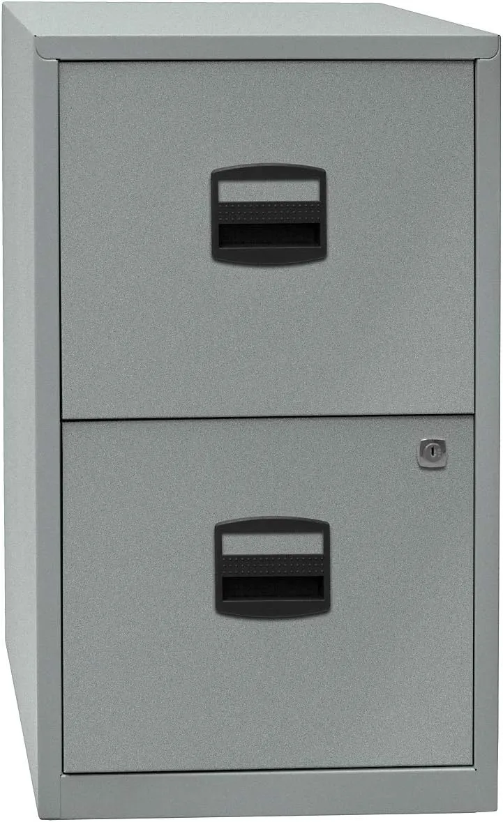 Bisley Home Hängeregistraturschrank PFA, 2 HR-Schubladen, Metall, 645 Lichtgrau, 40 x 41.3 x 67.2 cm