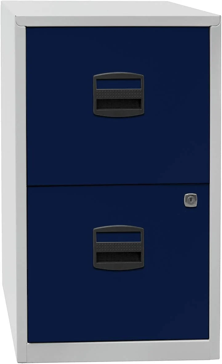 Bisley Home Hängeregistraturschrank PFA, 2 HR-Schubladen, Metall, 645 Lichtgrau, 40 x 41.3 x 67.2 cm