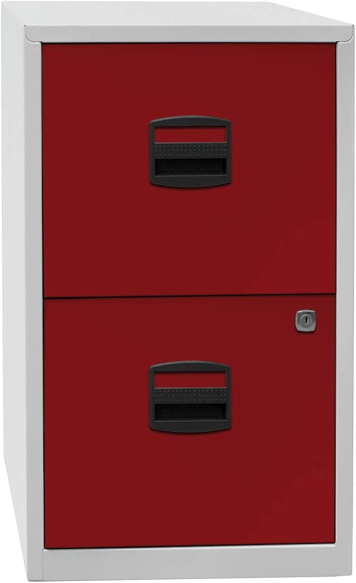 Bisley Home Hängeregistraturschrank PFA, 2 HR-Schubladen, Metall, 645 Lichtgrau, 40 x 41.3 x 67.2 cm